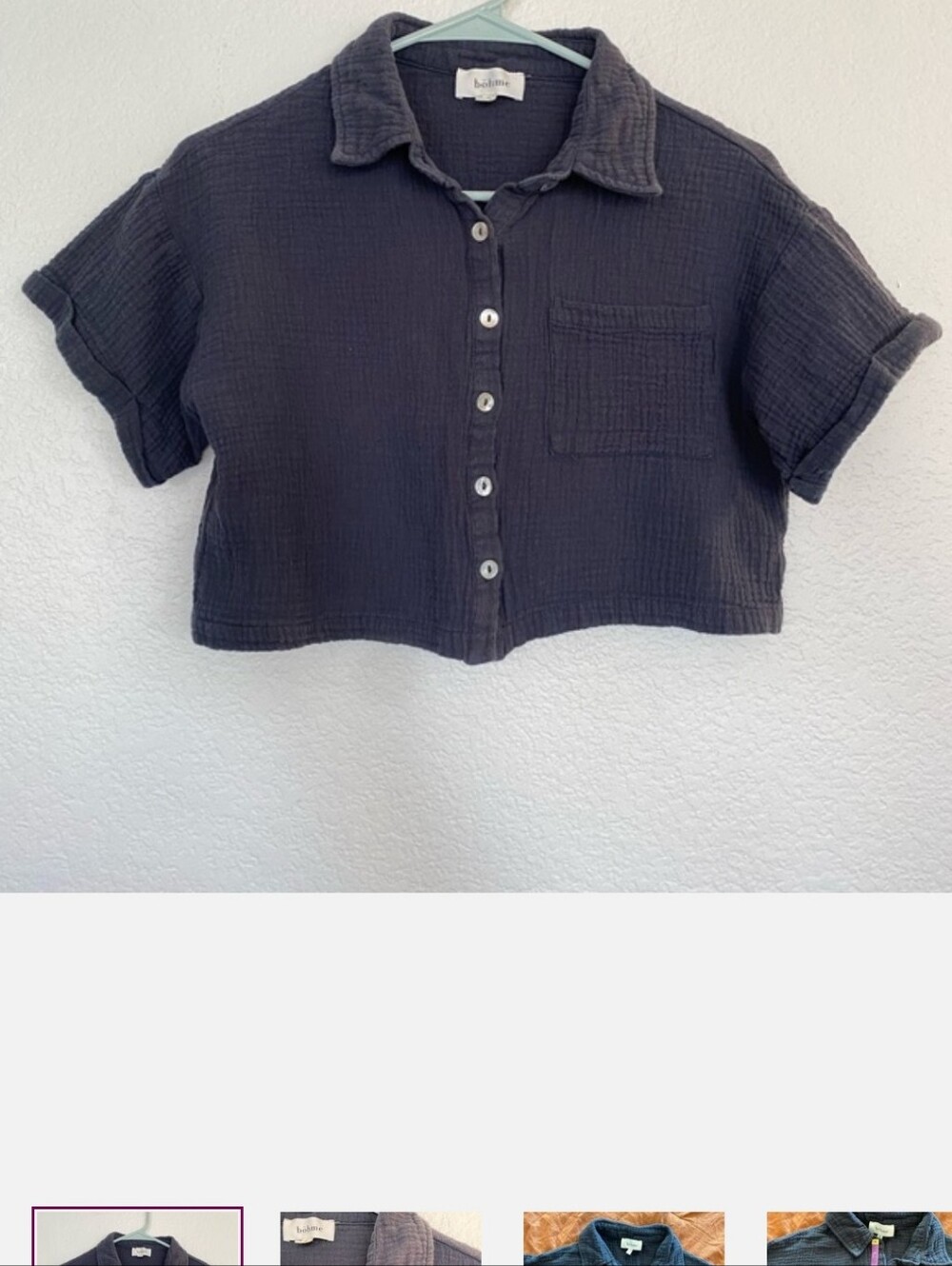 Bohme Cropped Cotton Gauze Top